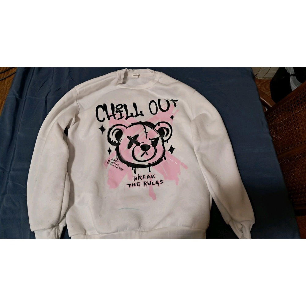 SHEIN‎ :Girls Size 11y "Chillout " Sweatshirt White